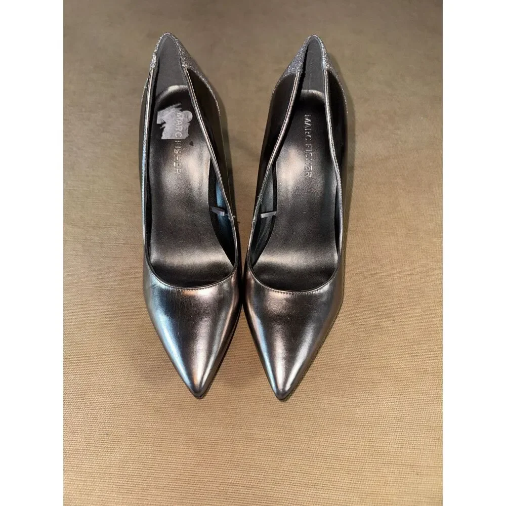 Silver with Sparkle Heel, Marc Fisher heels, Sz7M, Used Fair Condition